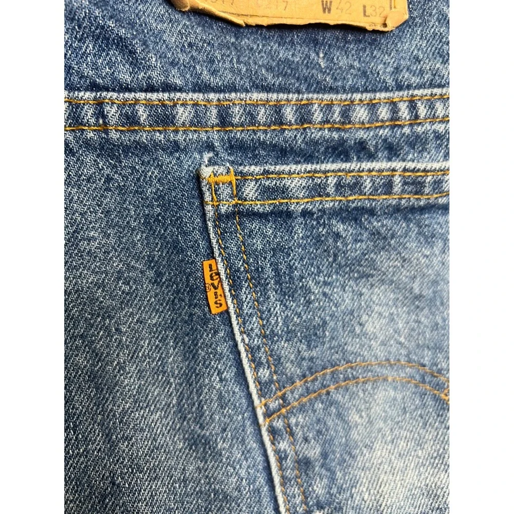 RARE Levi's 517 Saddleman Boot Cut Orange Tab W42 L32 Vintage Made in USA